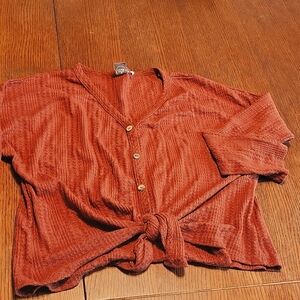 Rust Long Sleeve Top Size M